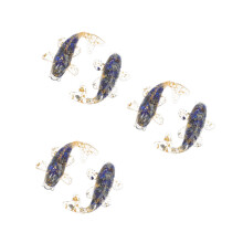 6Pcs Lovely Blue Fish Statues Resin & Crystal Fish Tank Accessories