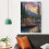 Quadro em tela com casa à beira do lago e canoa vermelha, 61 x 91 cm (24 x 36 polegadas) 4