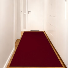 Solid Plain Rubber-Backed Non-Slip Hallway Runner Rug, Pet-Friendly & Easy Clean, Compatible with Stairs/Kitchen/Entryway (70.87x23.62", Wine Red)