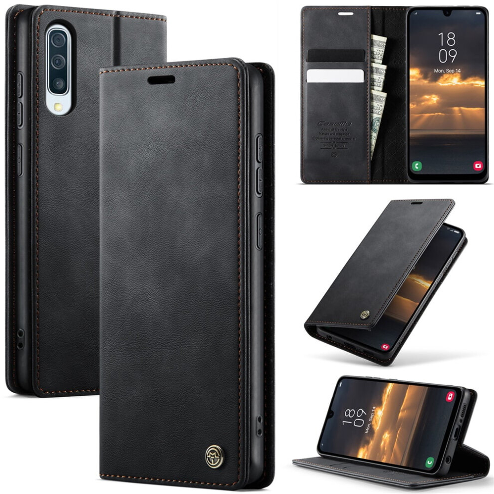 Caseme Calf Leather Wallet Case For Compatible With Samsung Galaxy A50 6.4", Rfid Blocking, Magnetic Closure, Card/Cash Slots, Kickstand, Shockproof, 9496895269300