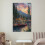 Quadro em tela com casa à beira do lago e canoa vermelha, 61 x 91 cm (24 x 36 polegadas) 7