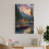 Quadro em tela com casa à beira do lago e canoa vermelha, 61 x 91 cm (24 x 36 polegadas) 8