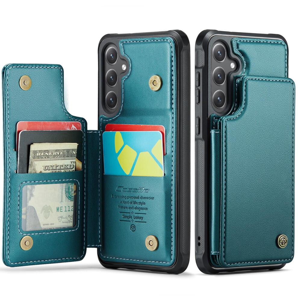 Shieldplus Wallet Case For Samsung Galaxy A15 5GâRfid Blocking, Card Holder, Kickstand, Shockproof, Blue 9496895269560