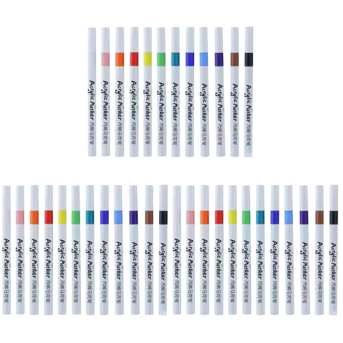 36Pcs Ergonomic Acrylic Paint Pens Water Based Quick Drying Markers