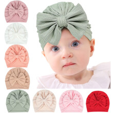 Zachte tulbandmuts met strik voor baby meisjes, 8 stuks