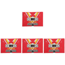 4Pcs Red Paper Graduate Blessing Cards Recordable Party Invitations