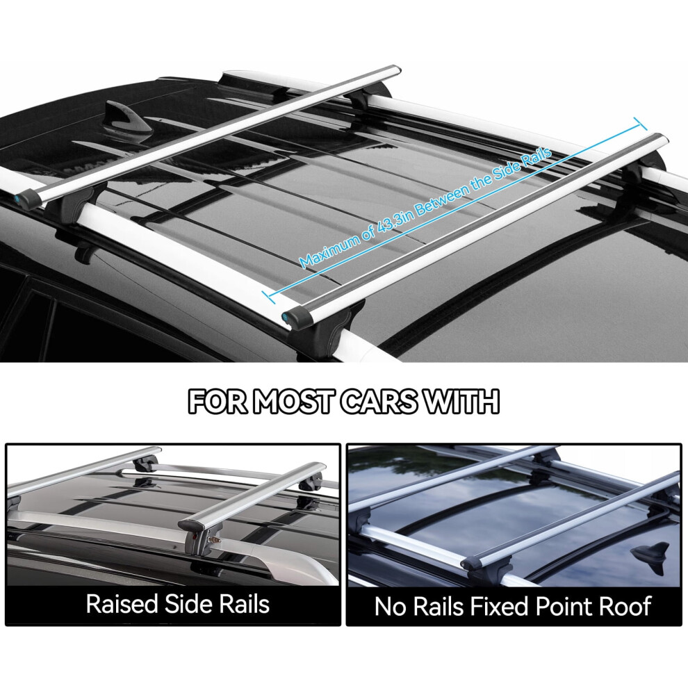 Xukey Car Roof Racks Cross Bars Crossbars Universal 47.2In Luggage Carrier Anti Theft 9496895267177