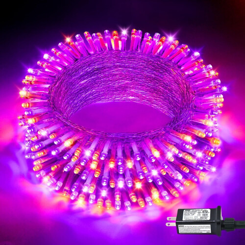 Orange Halloween LED Lights 100 Count 33ft 8 Modes