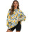 Damen-Sweatshirt mit Zitronenblumenmuster, Rundhalsausschnitt, Oversized 1