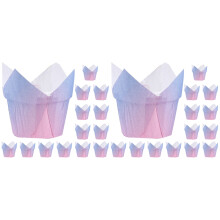 100St Tulip Cupcake Bakvormpjes Papier Violet Voor Bruiloft En Party