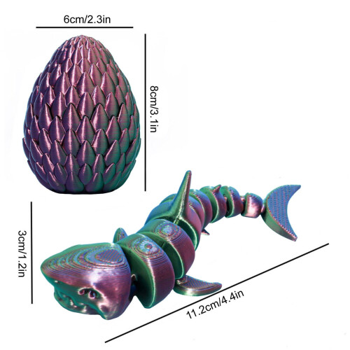 Poseable Shark Ornament with Egg – Realistic Plastic 2
