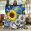 Starry Sky Sunflower Flannel Blanket 100% Cotton 1