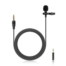 Lavalier Microphone Lapel Clip-on Condenser Mini Mic 3.5mm TRRS Plug for Video Music Interview Recording with TRS Conversion Plug