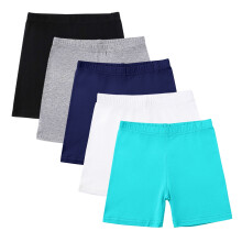 SYMOID Girls' Edgy Fashionable Distressed Cut - off Denim Shorts with Elastic Waist,Light Blue,Size 5 T