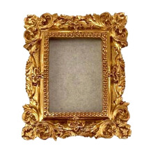 Mini Gold Frames - Small Gold Vintage Flower Oval Rectangle Baroque Frames Table Top Frame for Christmas Holiday Party Decor