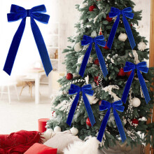 Fiocchi di Natale per esterni, grandi e piccoli, in velluto, per confezioni regalo, decorazioni per la casa, abbigliamento, decorazioni per feste