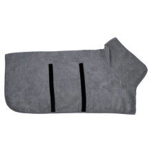 Dog Bathrobe, Quick-Drying & Super Absorbent Pet Pajamas for Small Dogs, Warm After-Bath Towel – Dark Gray XL, Compatible with Small Breeds