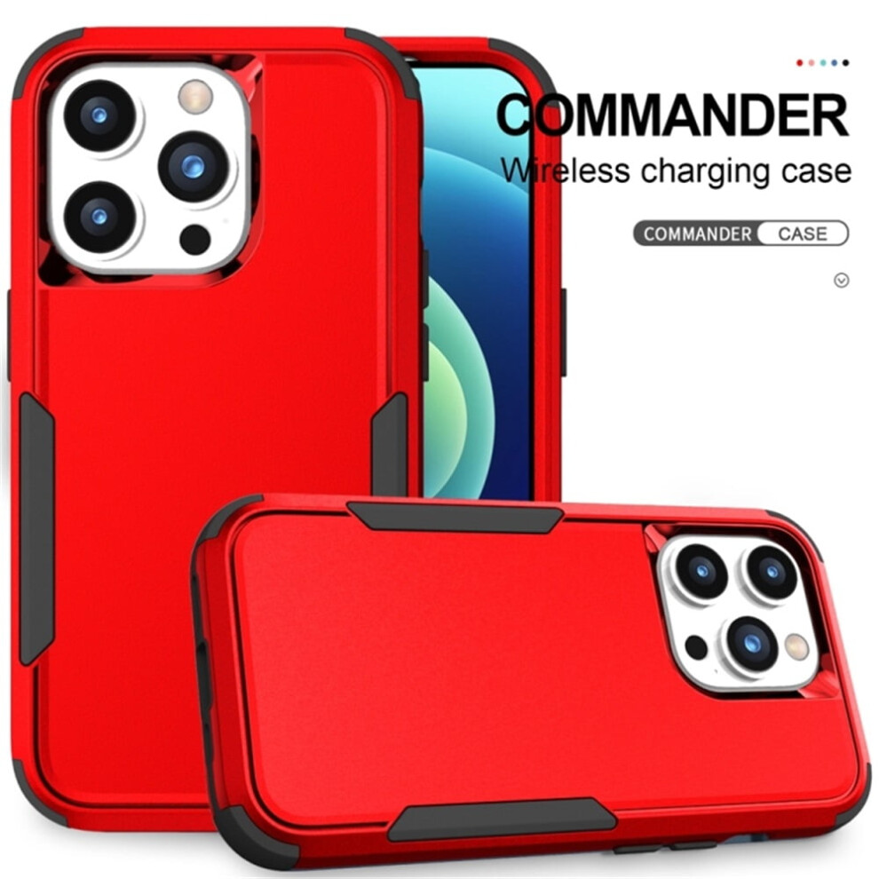Heavy Duty 3-Layer Shockproof Bumper Case For Compatible With Iphone 15 Pro 6.1-Inch – Dropproof & Full Rubber Armor Red 9448990701049