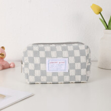 Cute Pencil Bag Ins Wind Checkerboard Frame High Value Design For Stationery Large Capacity Everyday Use Pen Case