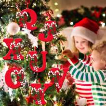 Red Hanging Ornaments with Lanyard and Flower Charms