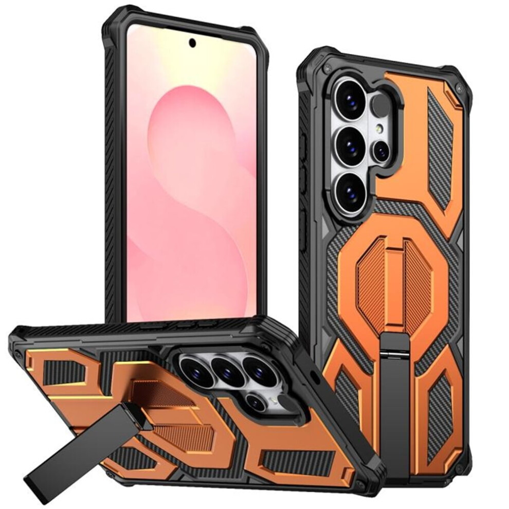 Samsung Galaxy S26 Ultra 5G Case Â Magsafe Compatible, Military-Grade, Hidden Metal Kickstand, 360 Shockproof, Orange 9448990701919