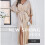 Women's Solid Batwing Sleeve Long Satin Dress with Belt 7