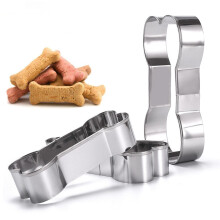 Ensemble de 3 emporte-pièces en forme d'os pour chien, pour la confection de biscuits et friandises maison pour chiens, revêtement en PVC souple,