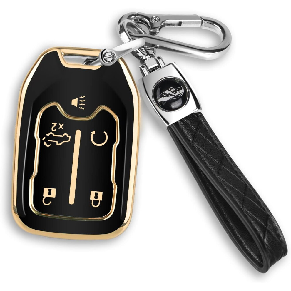 For Gmc Key Fob Cover With Keychain Fit For Chevy Silverado And Gmc Sierra Terrain Acadia 1500 2500Hd 3500Hd 5 Buttons Tpu Key Fob Case Shell 9448990700585