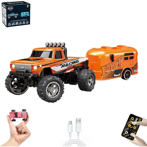 Μίνι τηλεκατευθυνόμενο Monster Truck με 3 επίπεδα ταχύτητας, τηλεχειριστήριο 2.4G, φώτα LED