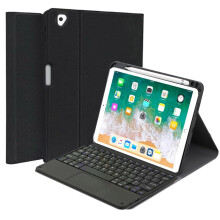 Compatible with iPad Mini 5/4/3/2/1 Touchpad Keyboard Case, Magnetic Detachable Wireless Keyboard & Pencil Holder, Smart Folio, Black