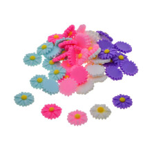 Paquete de 50 cuentas de resina con forma de margarita, cabujones planos, adornos para manualidades DIY (surtido)