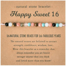 Sweet 16 Beaded Bracelet – Birthday Gift for Daughter, Granddaughter, Best Friend – Compatible with Teen Girls & Women