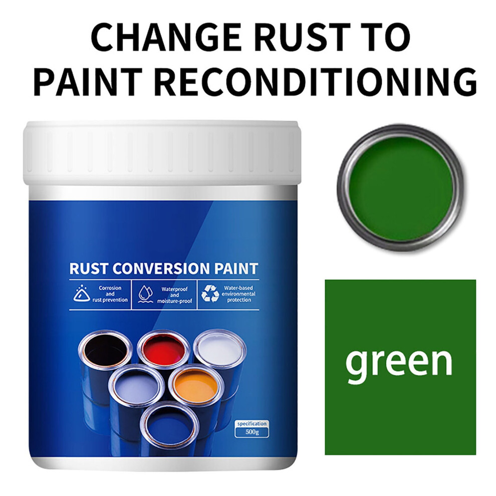 Clearance Rust Converter For Metal, Rust Converter, 500G Weatherproof Rust Converter Paint For Metal, Water-Based Metallic Paint With Brush 9448990700677