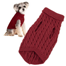Knitted Heart Pet Sweater for Medium Dogs and Cats