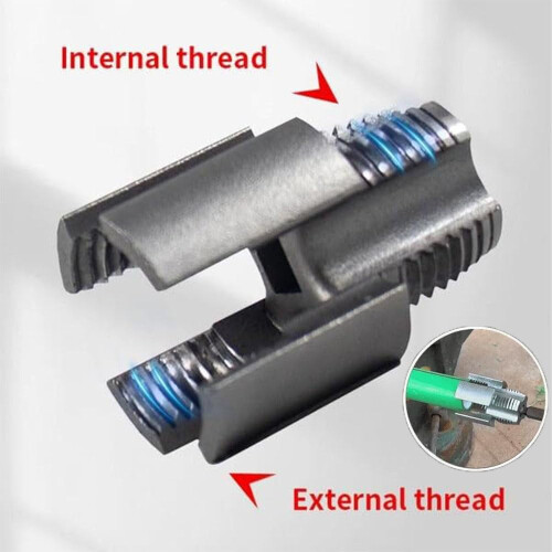 2025 Integrated Pipe Threading Tool for Internal & External Threads, 1/2" & 3/4", Compatible with Electric Drill 2