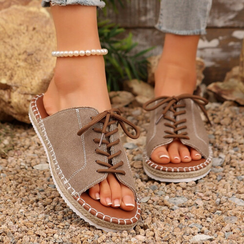 Γυναικείες Casual Flat Παντόφλες Willtoo με Στρογγυλή Δάχτυλη και Μποέμ Λουράκι για το 1
