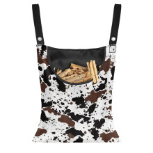 Sac de rangement pour pinces à linge à motif vache, lavable et suspendu, avec 2 boutons-pression – Compatible avec les pinces à linge standard