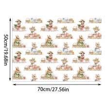 Easter Rabbit Gift Wrapping Paper – Decorative Eggs & Rabbits, 50x70cm, for DIY Crafts, Birthday, Anniversary, Easter Party