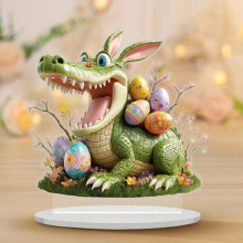 Acryl-Hasenei-Tischdekoration, durchbrochenes, transparentes Osterornament, Frühlingsdeko für Zuhause – passend zu Osterpartyartikeln