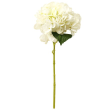 Hortensia artificiel (1 pièce), fleur en soie artificielle avec tiges, 37 cm, blanc, pour la décoration de la maison, des mariages et des fêtes