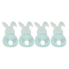 Pochette à couverts en feutrine motif lapin de Pâques (lot de 4) – Étui à couverts lapin pour fourchettes, couvre-vaisselle, accessoire de