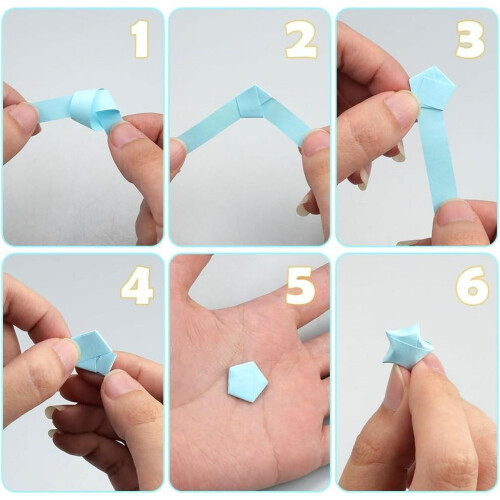 Λωρίδες χαρτιού Origami Star 2160 φύλλα 6 χρωμάτων διπλής όψης 1