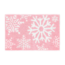 Tapis de bain flocons de neige de Noël, tapis de bain doux et absorbant sans envers, tapis de salle de bain d'hiver moelleux pour douche, baignoire,