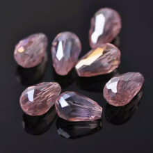 Lote de cuentas sueltas de cristal facetado en forma de lágrima para manualidades: 5x3, 7x5, 12x8, 15x10, 18x12 mm - 138# Aqua Rose AB - 15x10 mm