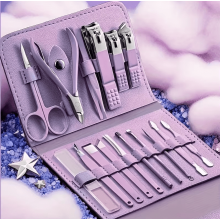 Household Multi-functional Stainless Steel Ear Spoon Nail Clippers Pedicure Nail Scissors Tool Set with Folding Bag Manicure Cutter Kits