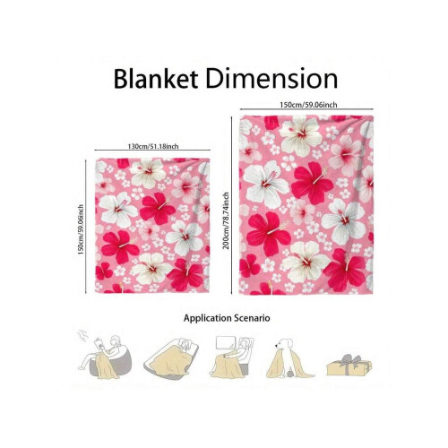 Flanneltæppe Tropiske Blomster 1 stk. 2