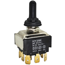 1 interrupteur à bascule HY29K, 125 V/277 V, 24/15 A, 2 HP, 9 broches, connecteur mâle 6,3 mm, TPDT marche/arrêt.
