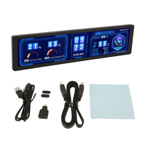 Pc Sensor Panel Display With Wide Compatibility Customizable Screen Layout For Computer Temp Monitor I P S Usb Mini Screen Touch Screen Secondary 1
