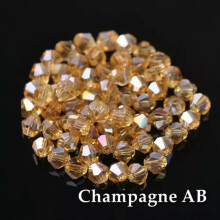 Cuentas sueltas de cristal facetado bicónico de 3 mm, 4 mm, 6 mm y 8 mm para manualidades y fabricación de joyas - #149 Champagne AB - 4 mm (100