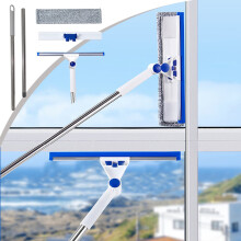 40" 3-in-1 Window Squeegee Cleaner with Scraper & Brush – White, Indoor/Outdoor Use – 102.5x32cm – Compatible with standard handles